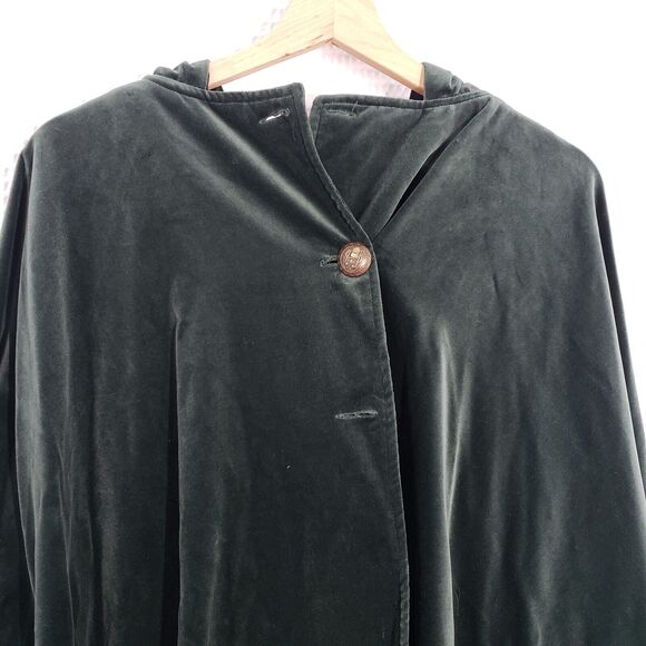 Excalibor Renaissance Fair Cloak Cape Emerald Green Velvet Hooded Medieval LARP - Picture 9 of 16